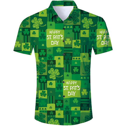 Grünes lustiges Hawaiihemd zum St. Patrick's Day