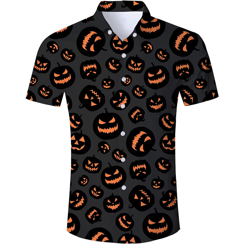 Halloween Evil Pumpkin Funny Hawaiian Shirt