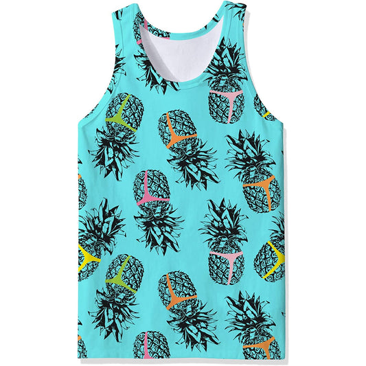 Ananasblauw grappig tanktopje