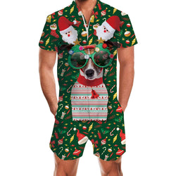 Christmas Dog Men Romper