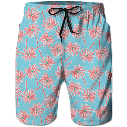 Pink Palm Tree Funny Swim Trunks