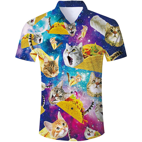 Space Taco Cat Funny Hawaiian Shirt