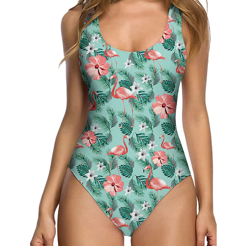Leaf Flamingo Ugly One Piece Swimsuit