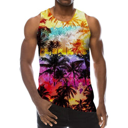 Colorful Palm Tree Funny Tank Top