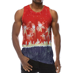 Red Palm Tree Funny Tank Top