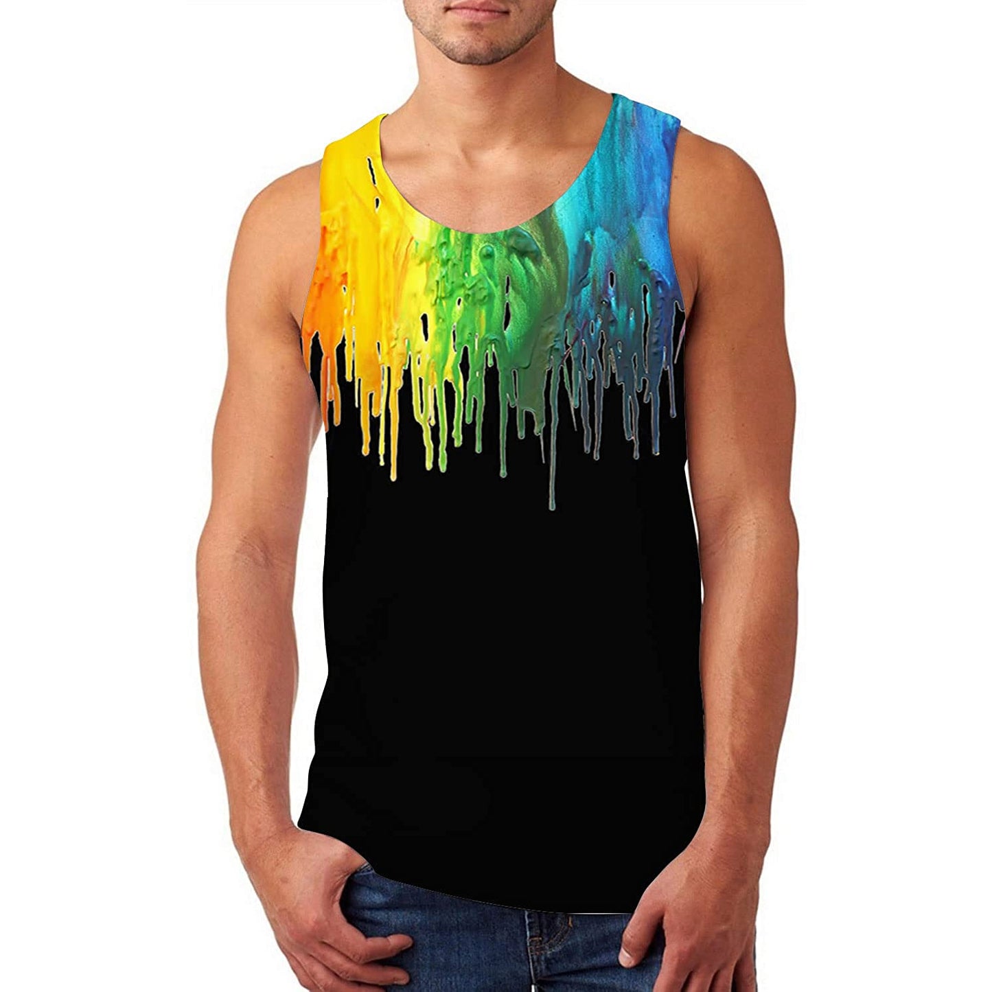 Verfspatten Zwart Grappig Tanktopje