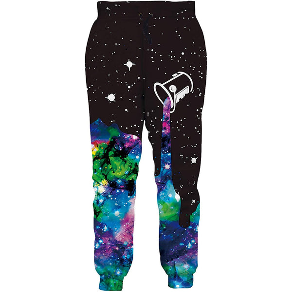 Space Paint Splatter Funny Sweatpants