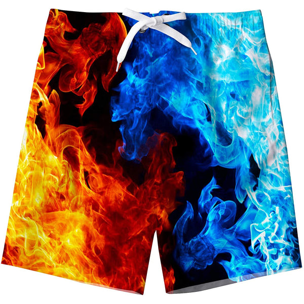 Fire & Ice Flame Funny Boy Swim Trunk