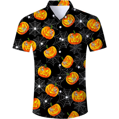 Halloween Spinne Kürbis Lustiges Hawaiihemd