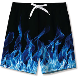 Blue Flame Funny Boy Swim Trunk