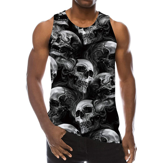 Grappige tanktop met rookschedel