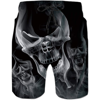 Smoke Skull Funny Swim Trunks