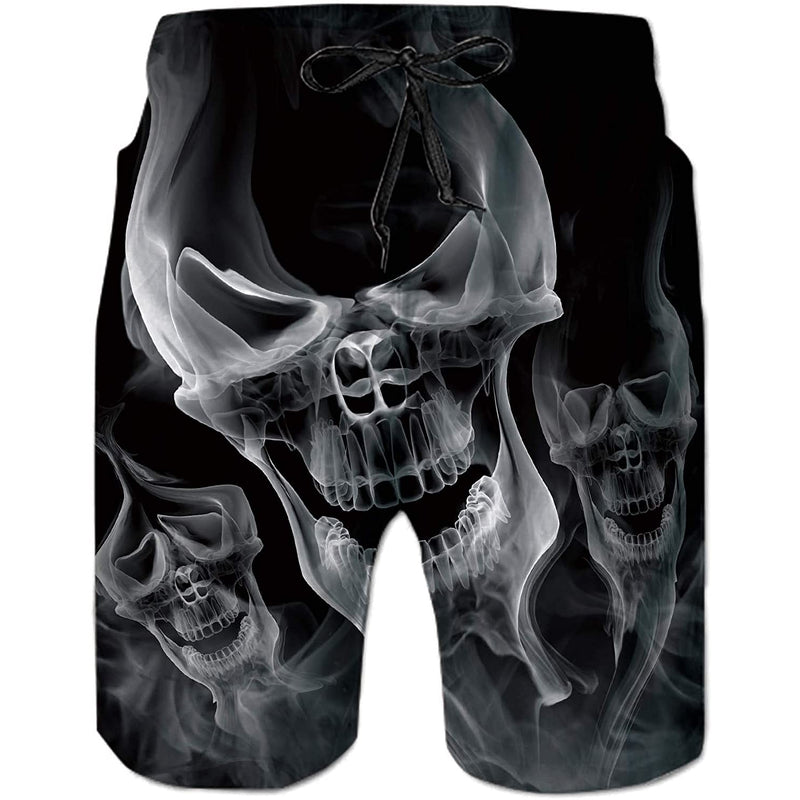 Smoke Skull Funny Swim Trunks