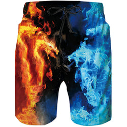 Ice & Fire Dragon Funny Swim Trunks