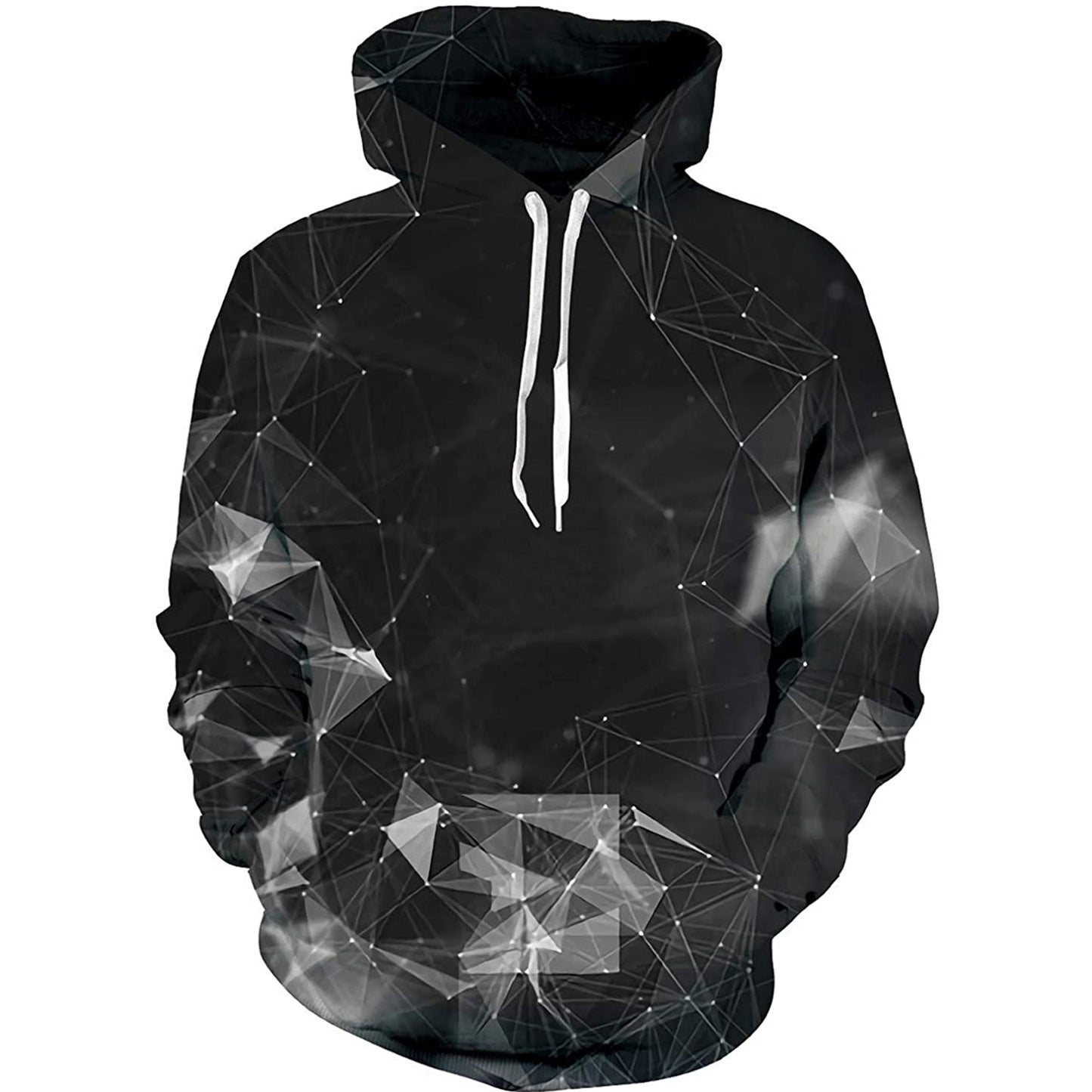Zwarte geometrische grappige hoodie
