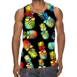 Schwarze Sonnenbrille Ananas Lustiges Tank Top