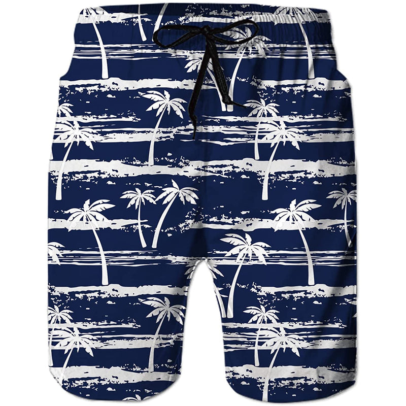 Palm Tree Blue Funny Swim Trunks