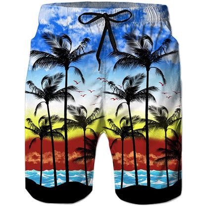 Lustige Badehose mit farbenfrohen Palmen