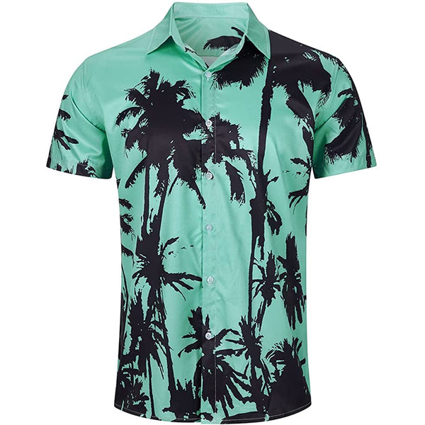 Green Palm Tree Funny Button Up Shirt