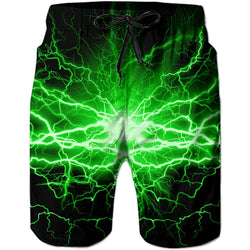 Green Lightning Funny Swim Trunks