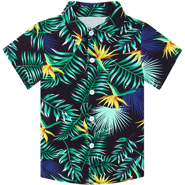 Green Palm Leaf Funny Toddler Hawaiian Shirt