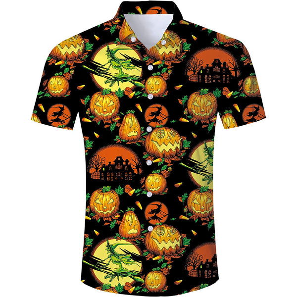 Halloween Pumpkin Witch Funny Hawaiian Shirt