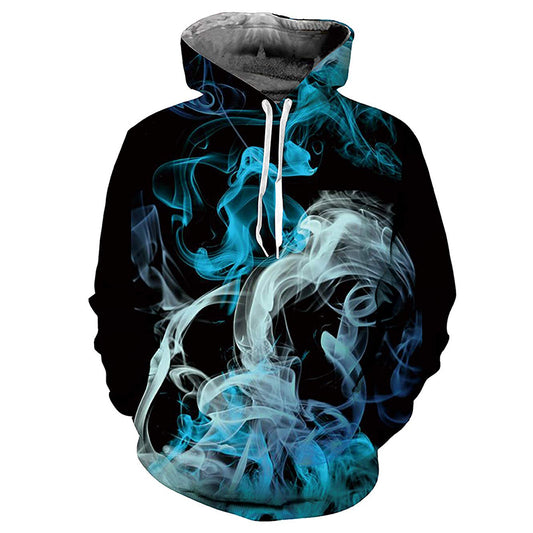 Blauw en wit rook hoodie