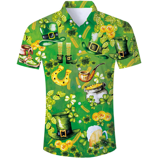 St Patrick's Day Shamrock Funny Hawaiian Shirt