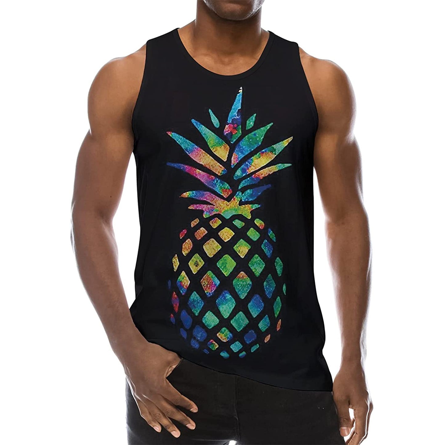 Zwarte ananas grappige tanktop