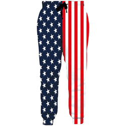 Navy American Flag Funny Joggers