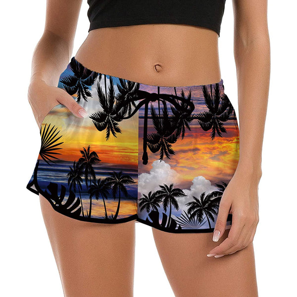 Palm Tree Funny Board Shorts for Women