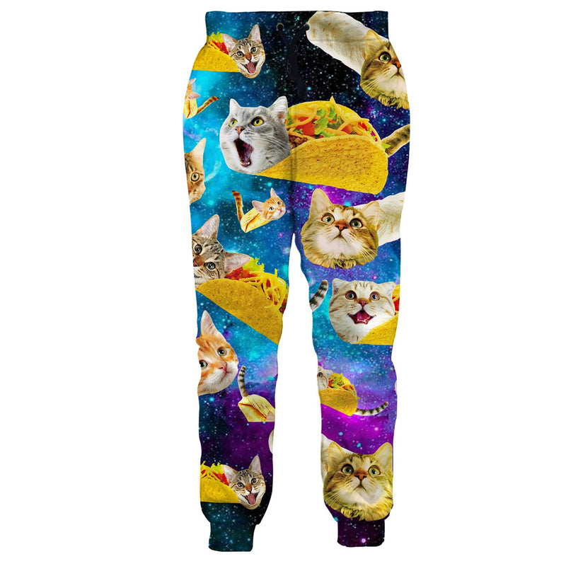 Blue Galaxy Taco Cat Funny Sweatpants