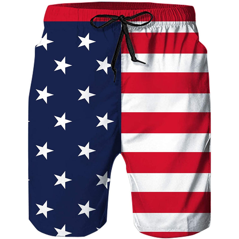 American Flag Funny Swim Trunks