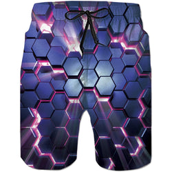 Geometric Purple Funny Swim Trunks