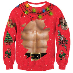 Muscle Red Ugly Christmas Sweater