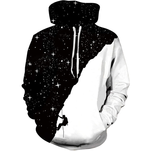 Galaxy Climbing Mountain Funny Hoodie