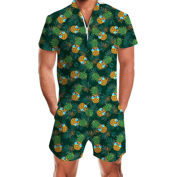 Hawaii Leaf Pineapple Male Romper