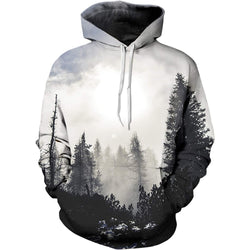 Gray Forest Funny Hoodie