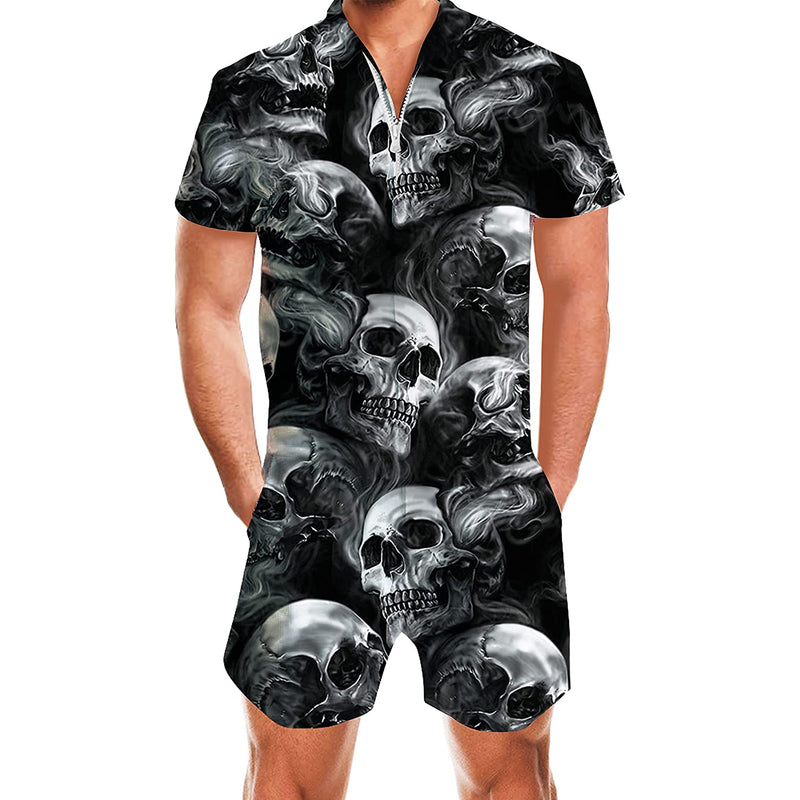 Skull Funny Male Romper