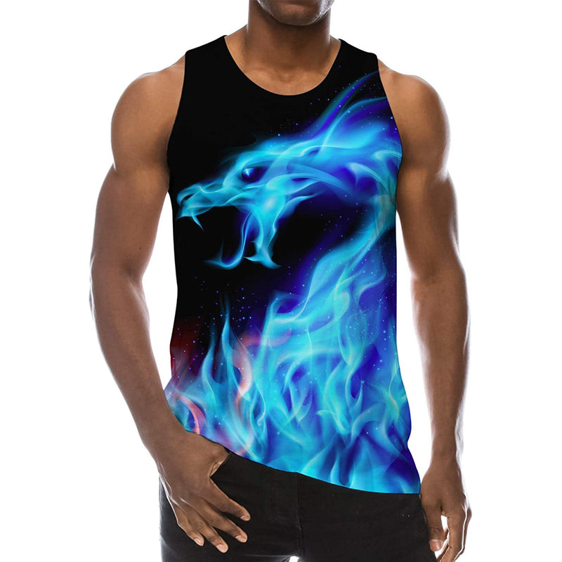 Ice Flame Dragon Funny Tank Top