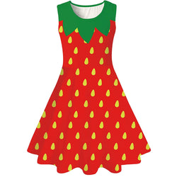 Red Strawberry Funny Girl Dress