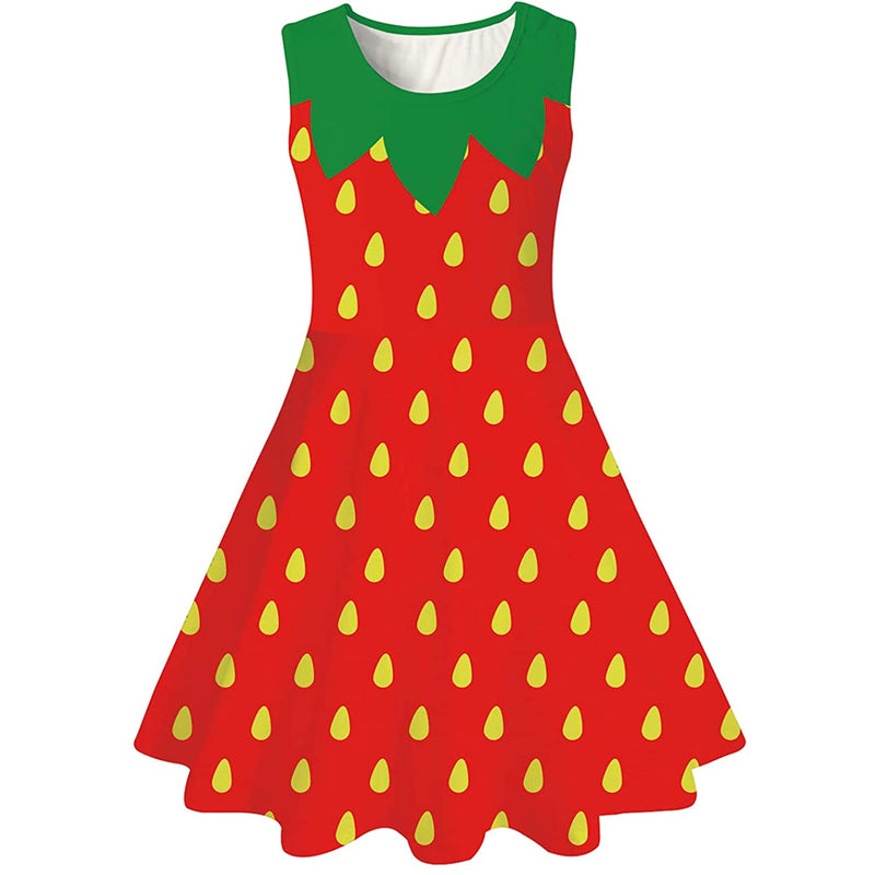 Red Strawberry Funny Girl Dress