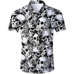 Skull Flowers Funny Hawaiian Shirt