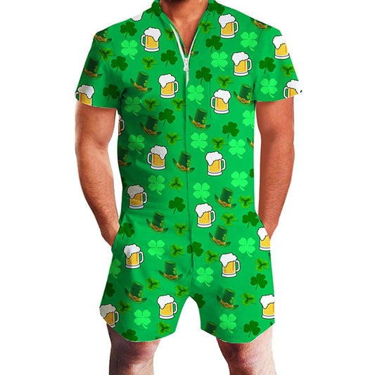 St. Patrick's Day Kleeblatt Bier männlich Strampler