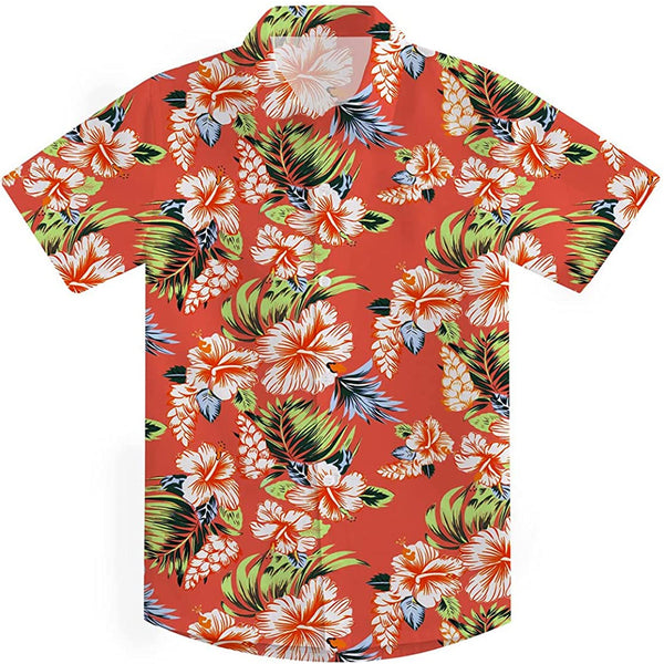 Hawaii Floral Red Funny Toddler Hawaiian Shirt