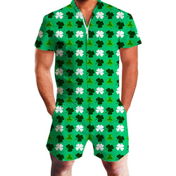 St. Patrick's Day Shamrock Male Romper