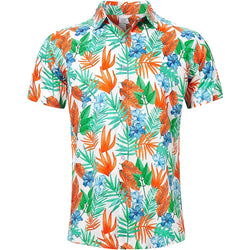 Orange Tropical Leaf Funny Hawaiian Shirt