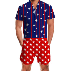 American Flag Male Romper