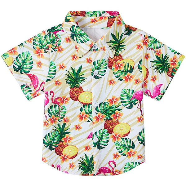 Tropical Pineapple Funny Toddler Hawaiian Shirt