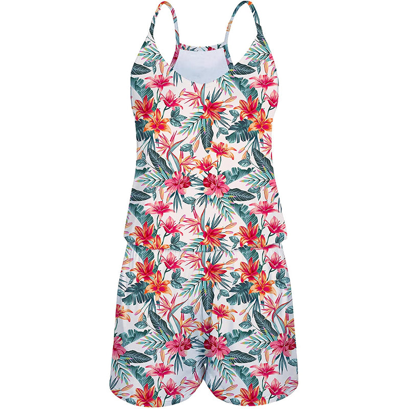Tropical Flowers Funny Romper for Women